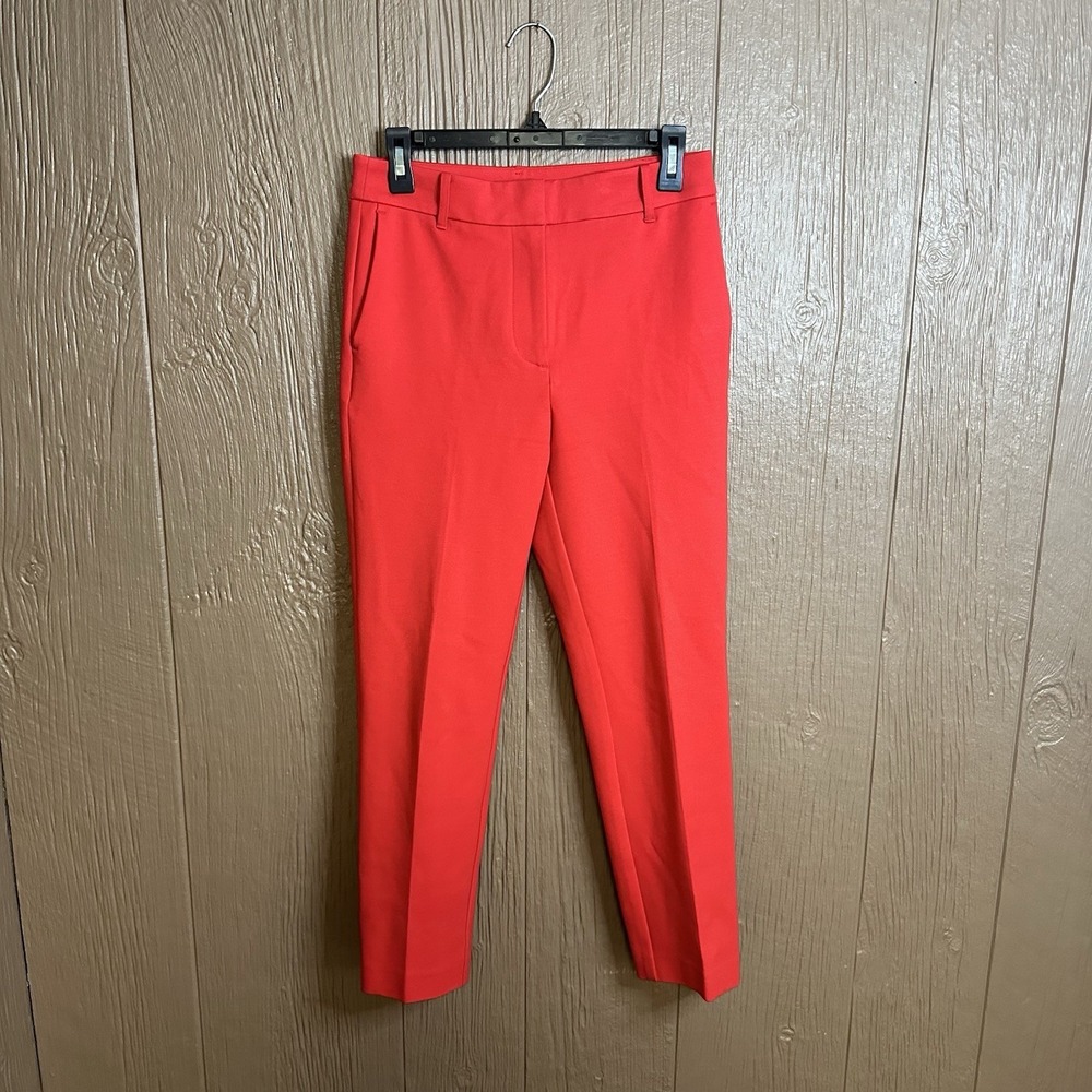 Boden Richmond Red Viscose Blend Straight Leg Trouser Pants Size 6 Petite Work